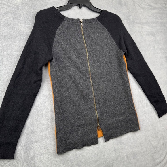 Neiman Marcus Cashmere Collection Women's Orange Black Gray Sweater Size S - Picture 8 of 8